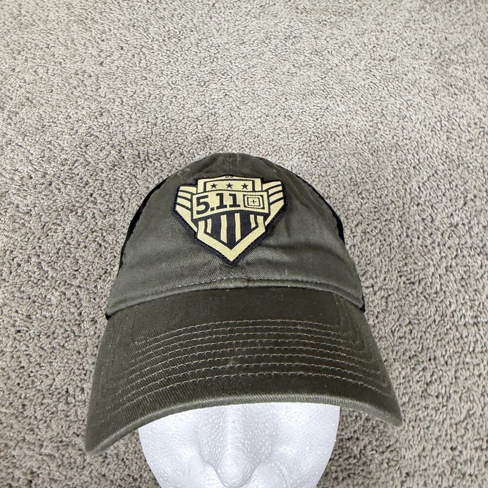5.11 Tactical Baseball Hat Cap Strap Back Mens One Size Green Shield Logo 2017